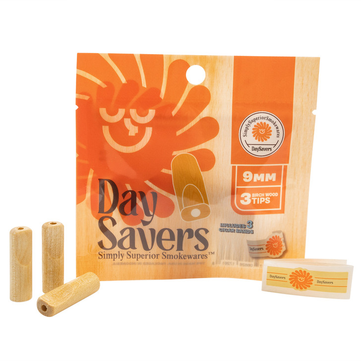 DaySavers 9mm Natural Wood Filter Tips (Pack of 3 - Tips Only) / Natural *ATX Only